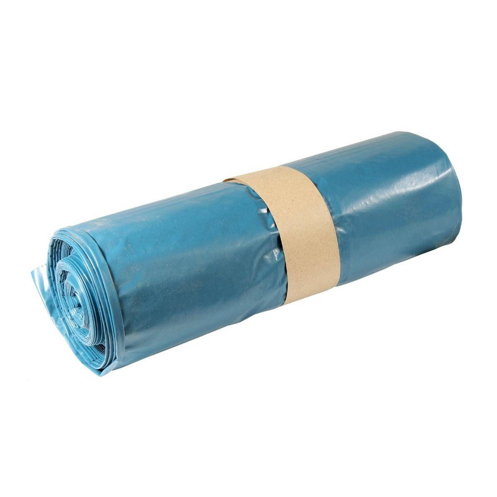 Müllsack 150 Liter, 56 µ, Typ70, LDPE - Regenrat blau, 500 x 450 x 1250 mm | 10 Stück/Rolle