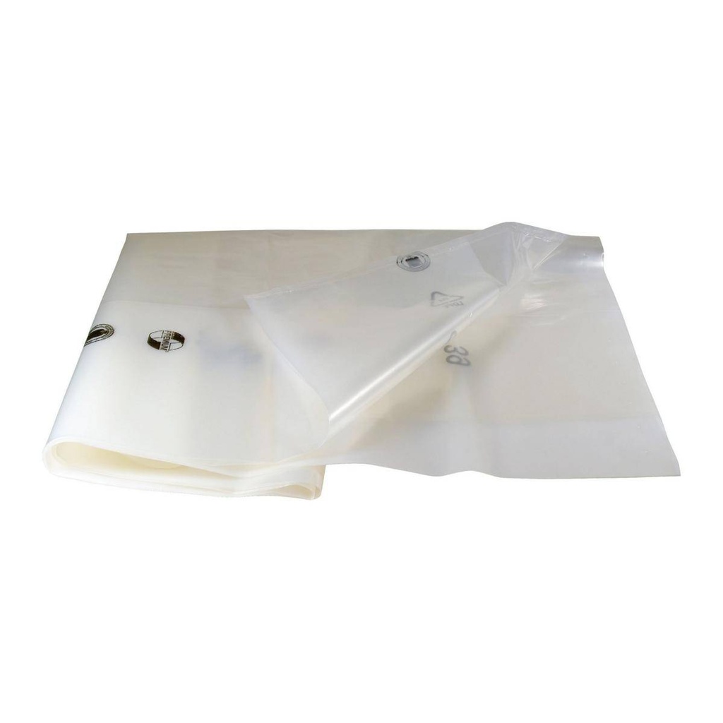 Müllsack 400 Liter ca., 90 µm transparent, (800 + 500=) 1300 x 2200 mm | lose