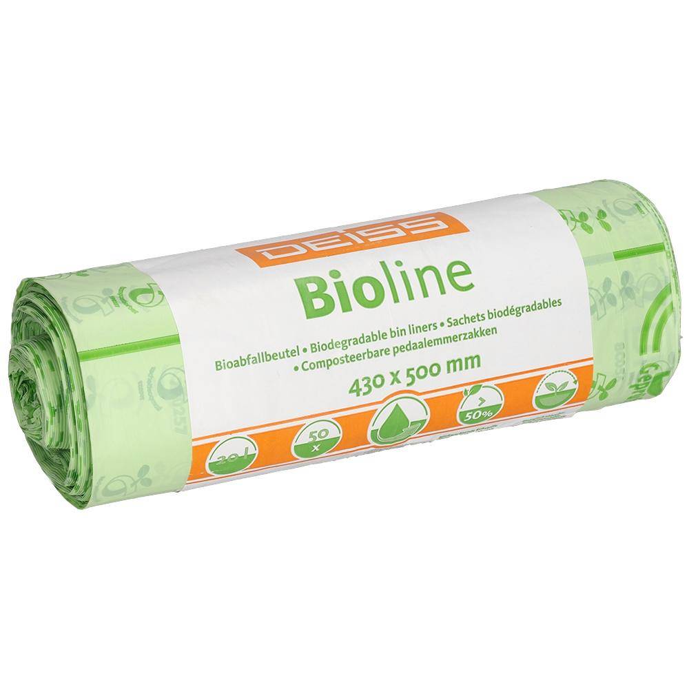 Müllbeutel 20 Liter, 18 µ, Bio-Müllbeutel Natur, 430 x 500 mm | 50 Stück/Rolle