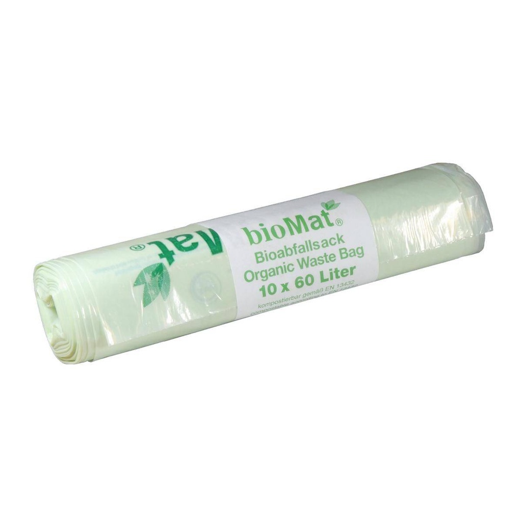 Müllbeutel 60 Liter, Bio-Müllbeutel hellgrün, 610 x 800 mm | 10 Stück/Rolle