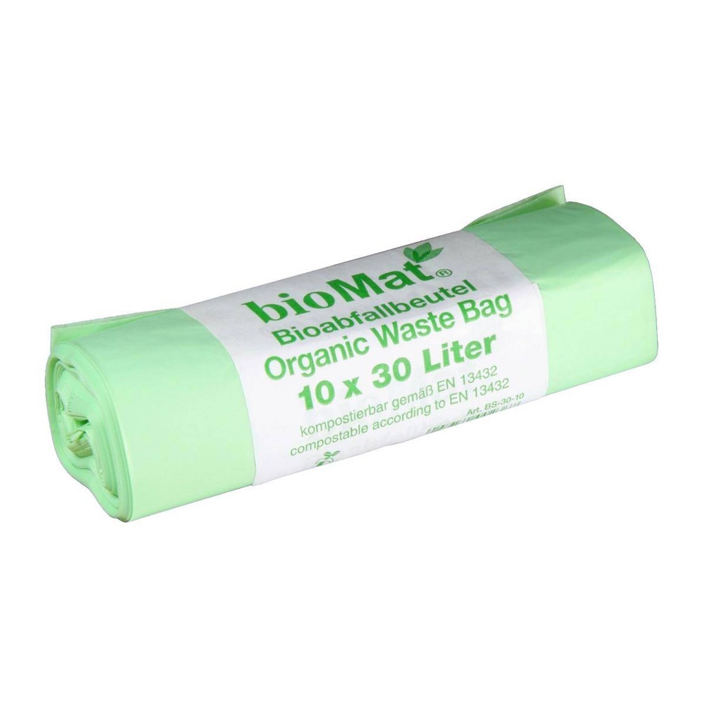 Müllbeutel 30 Liter, Bio-Müllbeutel hellgrün, 530 x 600 mm | 10 Stück/Rolle