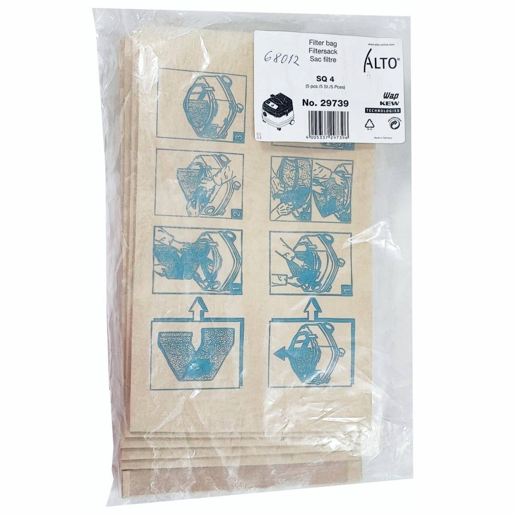Staubsaugerbeutel Papier Original Wap Filtersack SQ4 29739 | 5 Stück/Pack