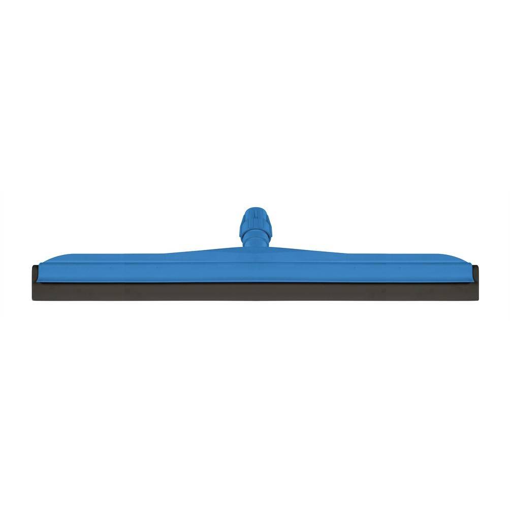 Moosgummiwischer/Wasserschieber/Bodenwischer 45 cm, doppelt, Kunststoffkörper, schwarzer Gummi | blau