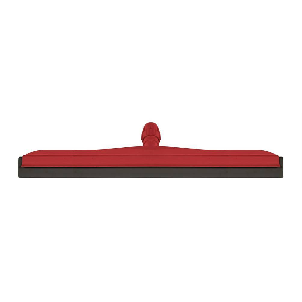 Moosgummiwischer/Wasserschieber/Bodenwischer 45 cm, doppelt, Kunststoffkörper, schwarzer Gummi | rot