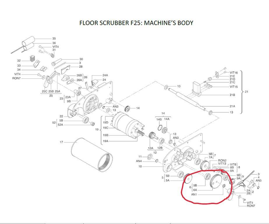 Zubehör/Ersatzteil: Floorwash Zahnrad mit Lager Ø 78 mm