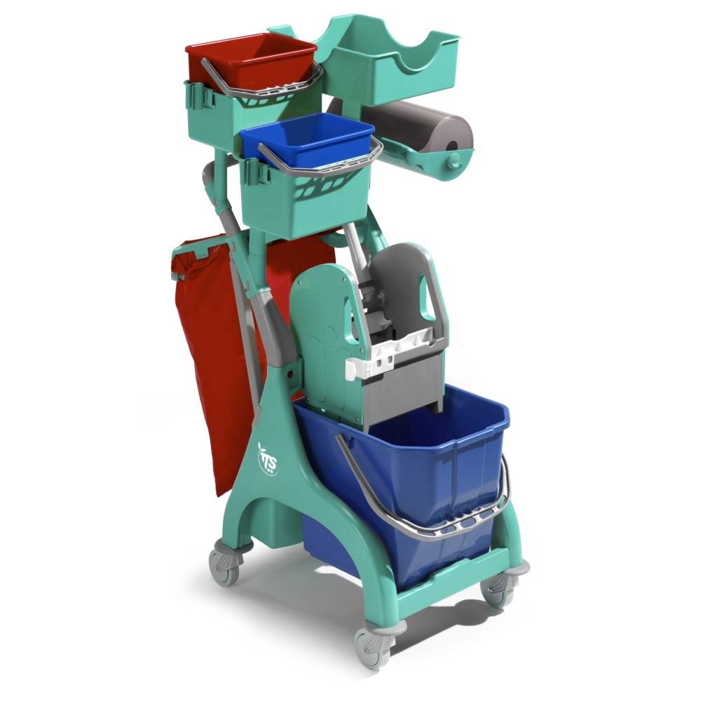 Reinigungswagen "Nick Plus 120" grün | 15-Liter