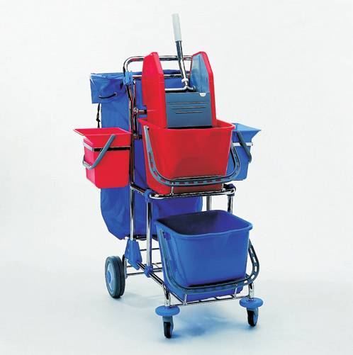 Systemwagen/Doppel-Fahrwagen/Stufenwagen "ChromCAR AT 4" verchromt | 2 x 15 Liter