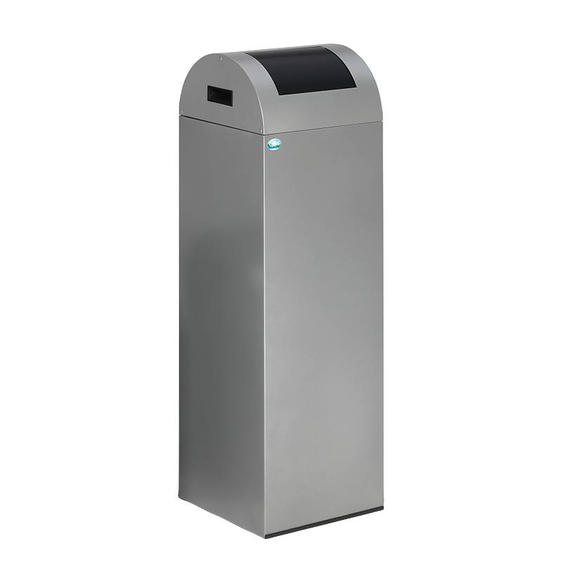 VAR® Wertstoffsammler 55R/Abfallsammler/Abfallbehälter, 60 Liter, selbstlöschend, Korpus silber | Deckelfarbe anthrazit