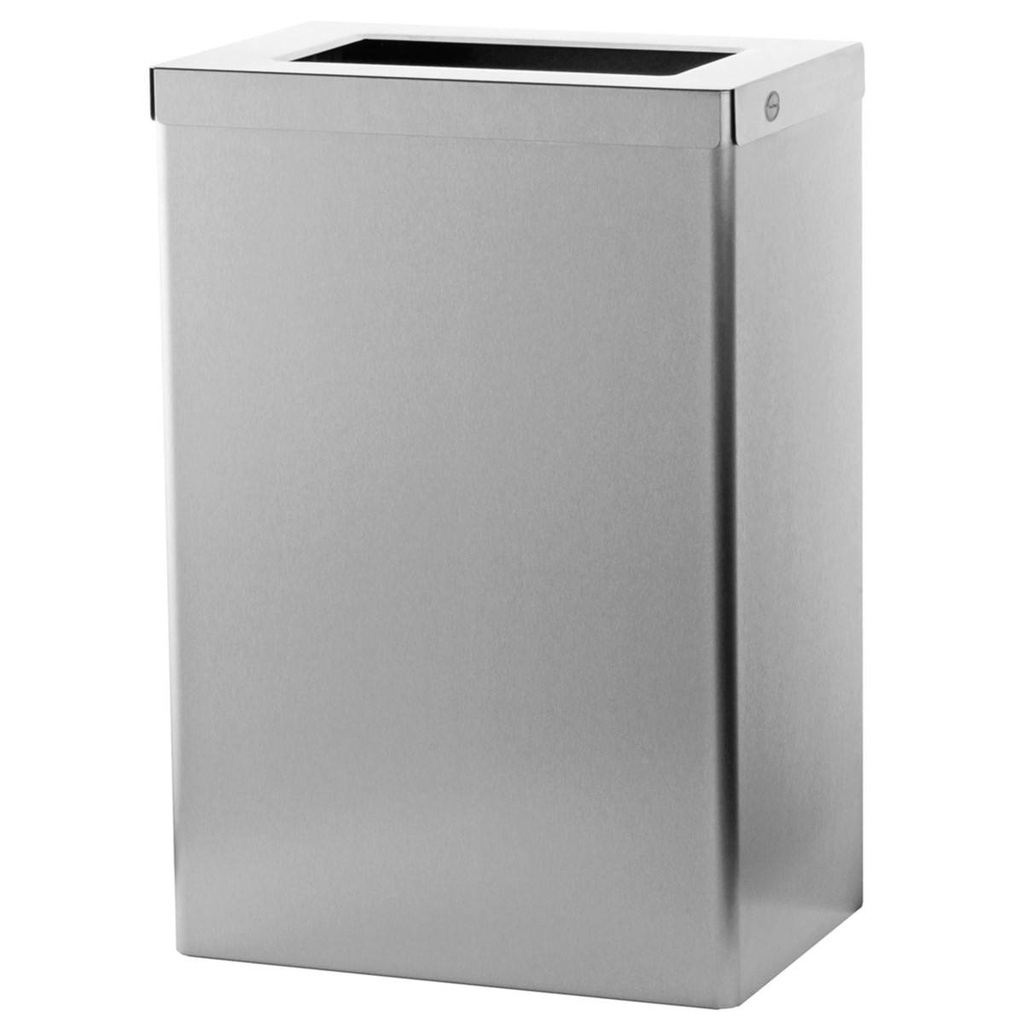 Abfallbehälter, Papierkorb 50 Liter eckig offen "SanTRAL® Classic" | Edelstahl