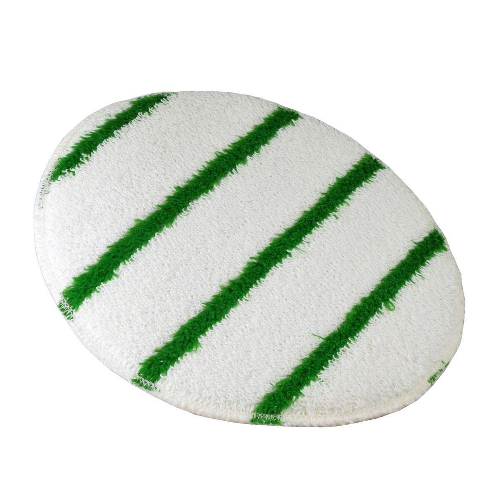 Maschinenpad/Queen-Bonnet Garnpad 432 mm - 17'' | weiß mit grünen Streifen