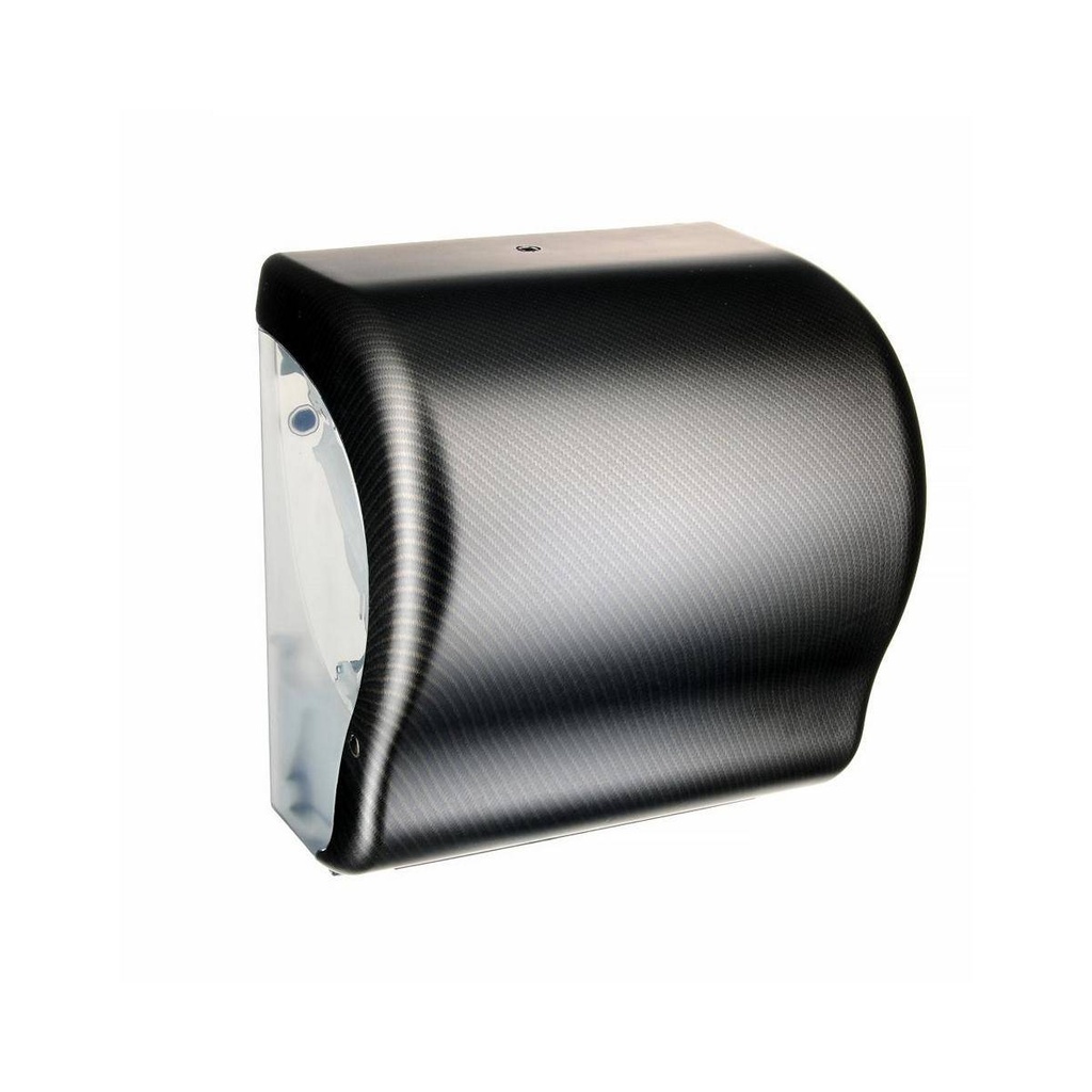 Rollenhandtuchspender "LUX CUT" manueller Papiertransport | carbon matt/transparent