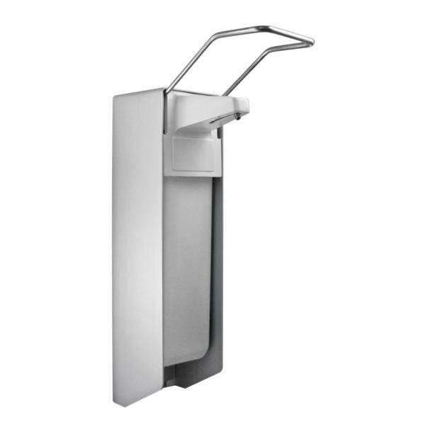 Armhebelspender für 1000-ml-Flaschen, Aluminium/Kunststoff, weiß/silber