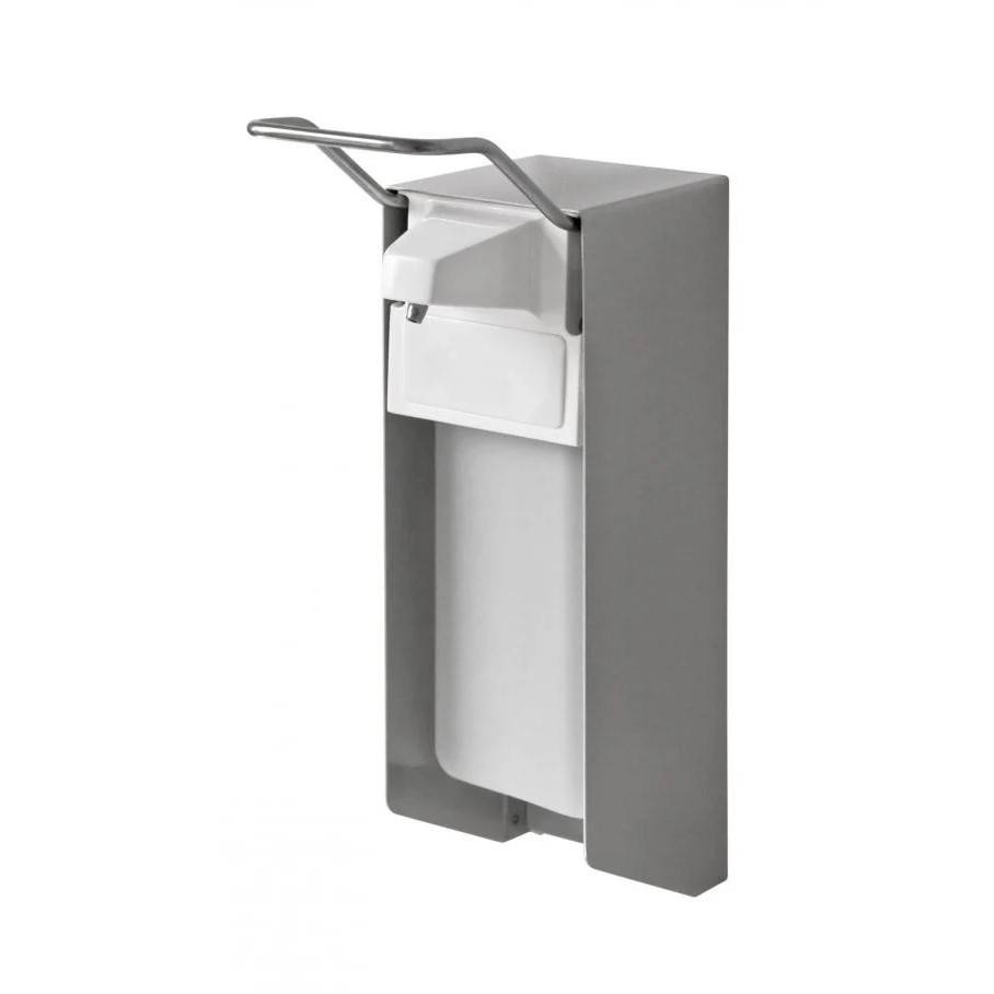 Armhebelspender für 1000-ml-Flaschen, Aluminium/Kunststoff, weiß/silber