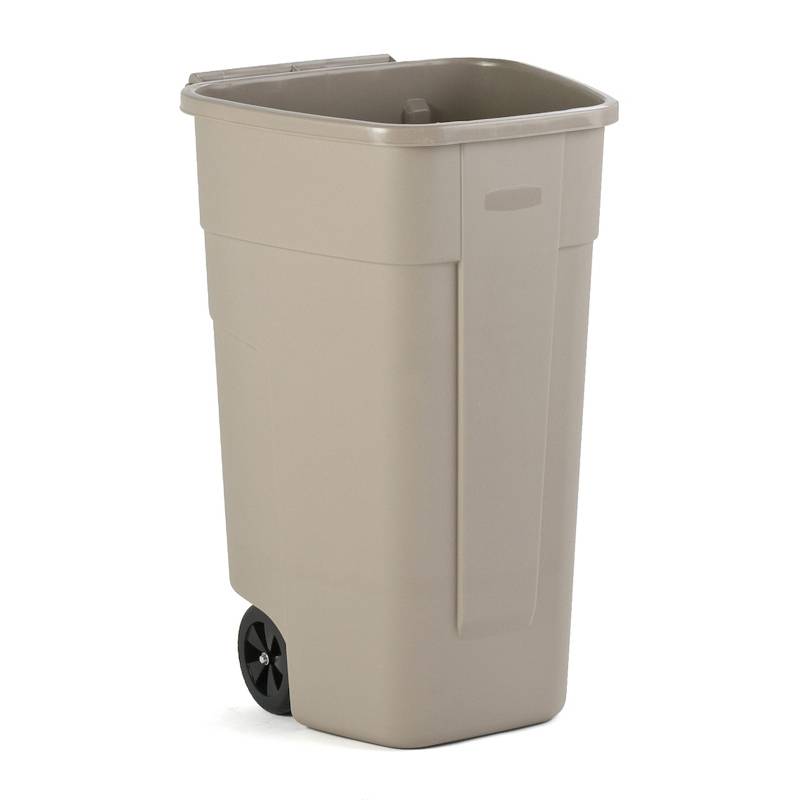 Abfallbehälter, Mülltonne "Big Wheel" 110 Liter eckig, geschlossen | beige
