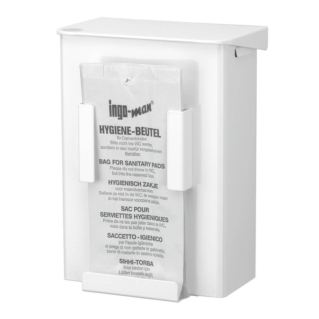 Abfallbox/Abfallbehälter/Hygieneabfallbox mit Hygienebeutelspender, 6 Liter | weiß pulverbeschichtet
