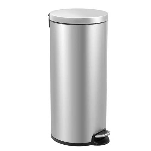 Abfallbehälter, Treteimer 30 Liter, "Serene" Metal, rund | edelstahl