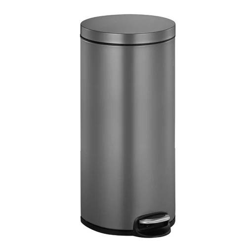 Abfallbehälter, Treteimer 30 Liter, "Serene" Metal, rund | platin