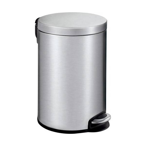 Abfallbehälter, Treteimer 12 Liter, "Serene" Metal, rund | matt edelstahl