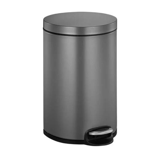 Abfallbehälter, Treteimer 12 Liter, "Serene" Metal, rund | platin