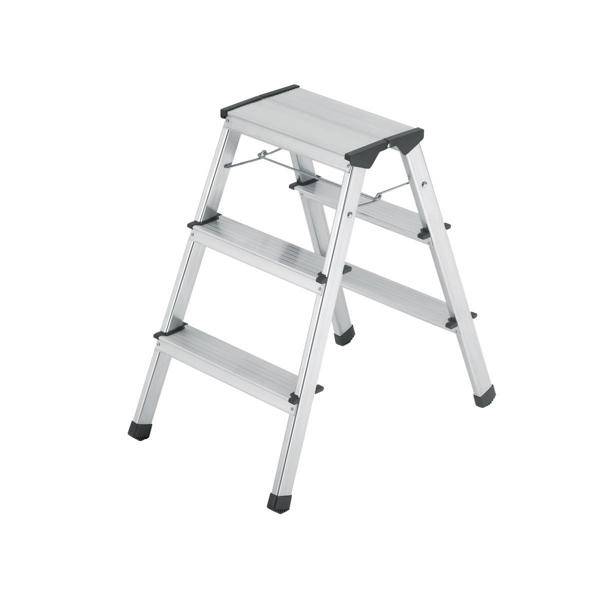 Alu-Sicherheitsleiter "Hailo L90" Aluminium | 2 x 3 Stufen