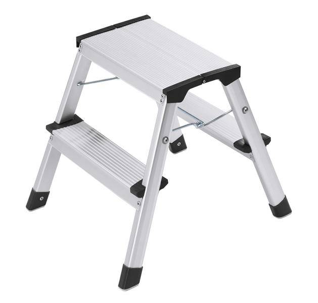 Alu-Sicherheitsleiter "Hailo L90" Aluminium | 2 x 2 Stufen