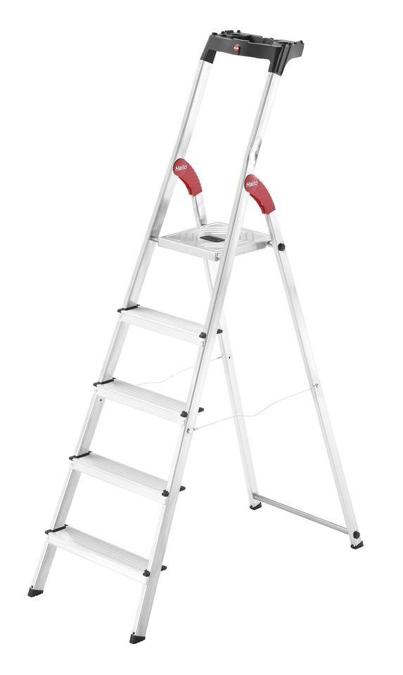 Alu-Sicherheitsleiter "Hailo L60" Aluminium | 5 Stufen