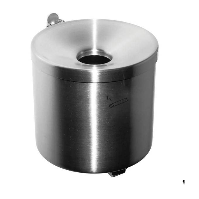 Aschenbecher, Wandaschenbecher mit Deckel, Edelstahl