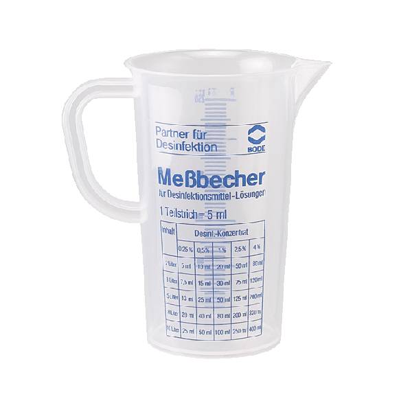 Messbecher 250 ml "Bode", Polypropylen, blaue gedruckte Skala | milchig-transparent