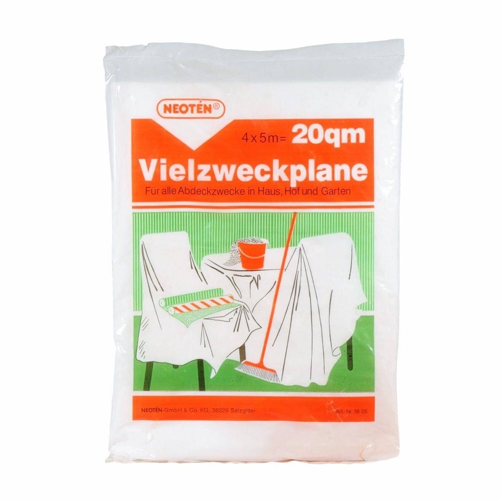 Allzweckplane, Abdeckplane 4 x 5 m, 20 m², natur