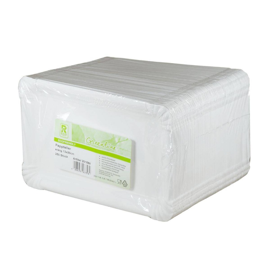 Pappteller eckig 13 x 20 cm | 250 Stück