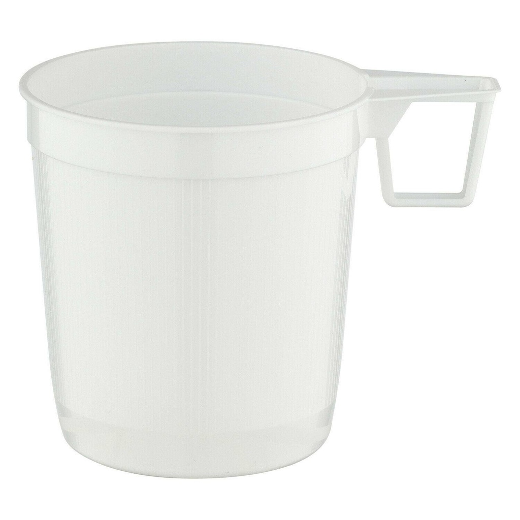 Kaffeetasse 250 ml, weiß mit geschlossenem Griff | 40 Stück/Rolle