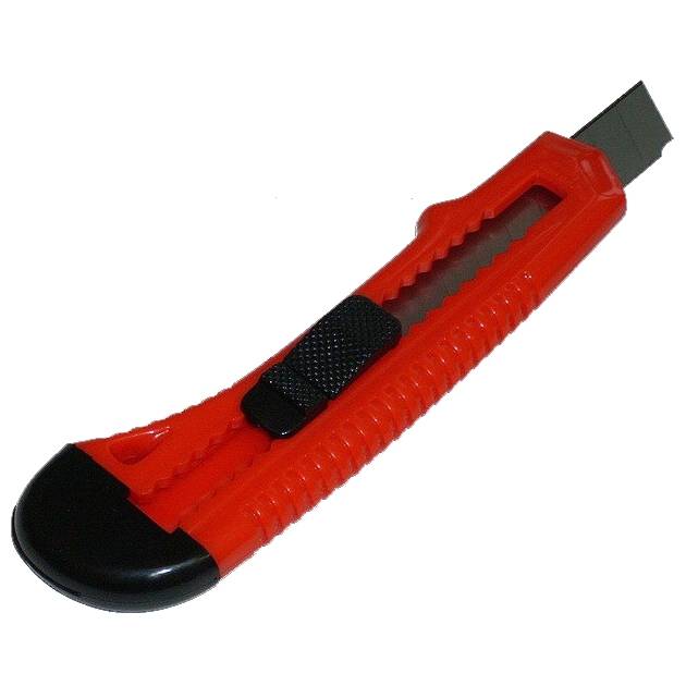 Teppichmesser/Abbrechmesser 18 mm, Kunststoff | mit Metallführung