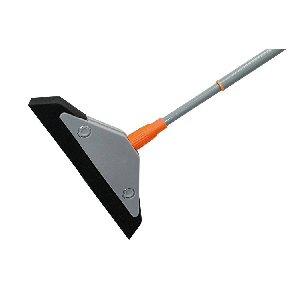 Schaumstoffbesen mit Teleskopstiel, 75 cm - 130 cm | grau-orange