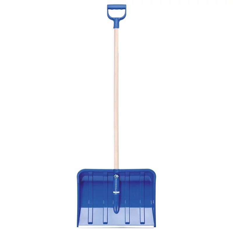 Schneeschieber 49 cm breit,"Alpin 2 A", blau | mit Holzstiel und Alukante