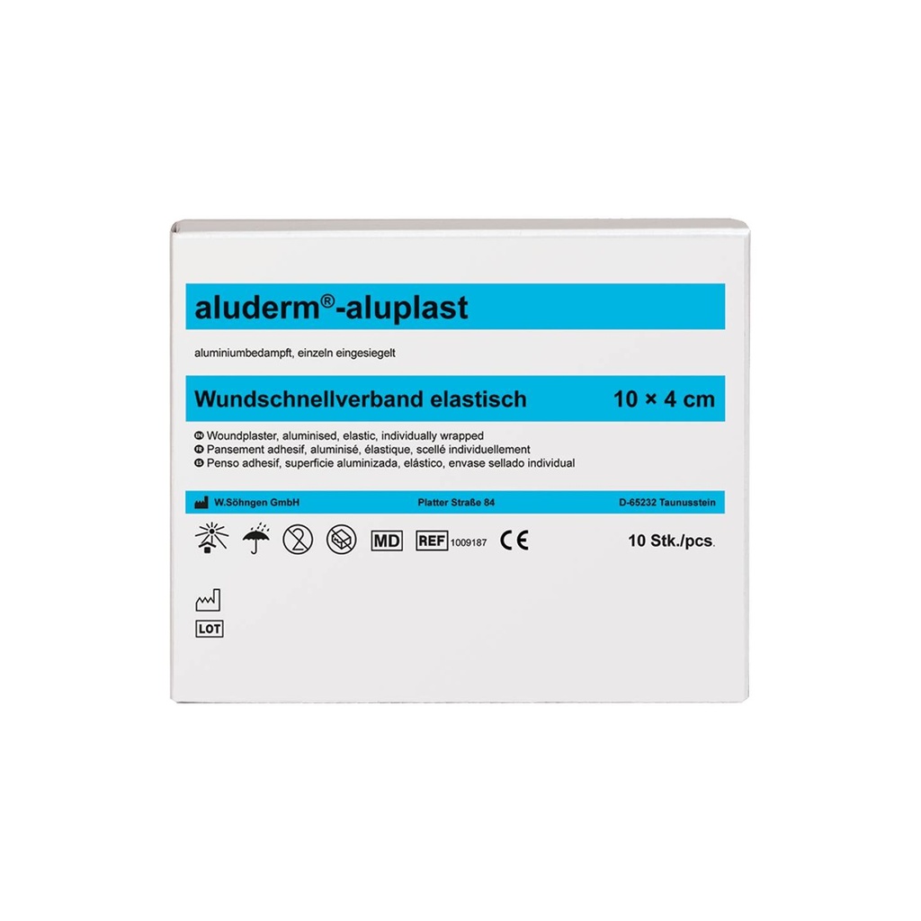 aluderm®-aluplast elastisch, 10 cm x 4 cm | 10 Stück