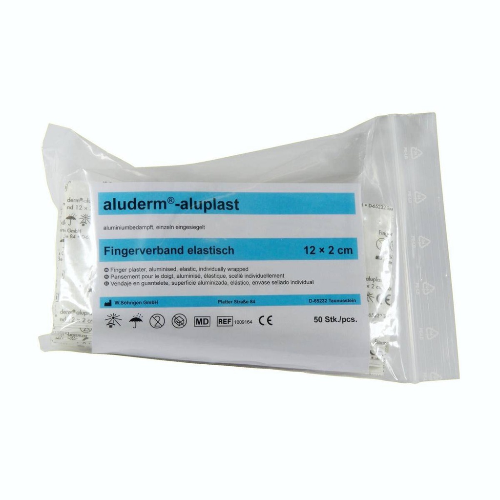 aluderm® -aluplast elastisch, 12 x 2 cm | 50 Stück einzeln eingesiegelt