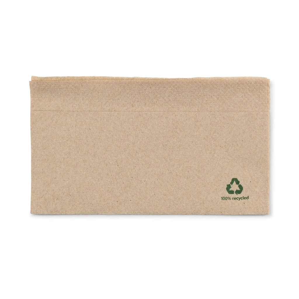 Servietten 1-lagig 1/8 Falz – 32x32cm Braun, 6000 Stk. Recycling