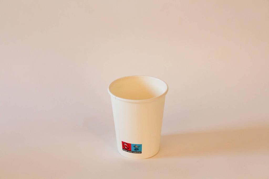 Kaffeebecher Ø80mm/200ml mit Bagassedeckel / weiß / 1000 Stk.