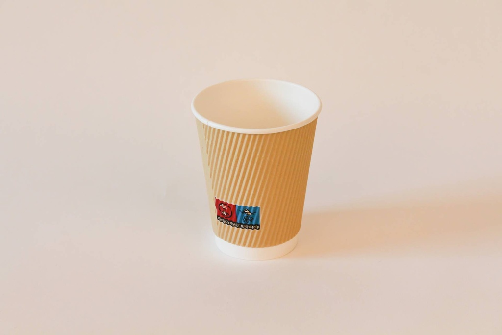 Kaffeebecher Ø80mm/200ml, geriffelt ohne Deckel / braun / 500 Stk.