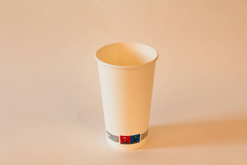 Kaffeebecher Ø90mm/400ml mit Bagassedeckel / weiß / 1000 Stk.