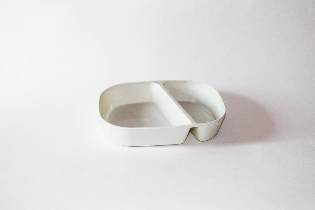 Menübox 2-geteilt 236x181x47mm ohne Deckel / cremeweiß / 48 Stk.