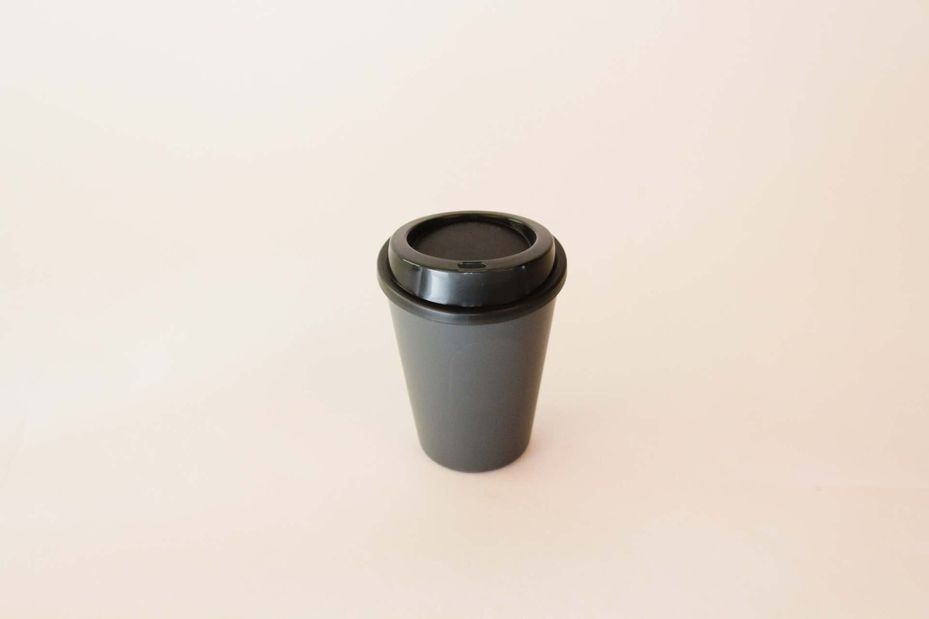 Becher Ø90x115mm/300ml mit Deckel / schiefergrau / 48 Stk.
