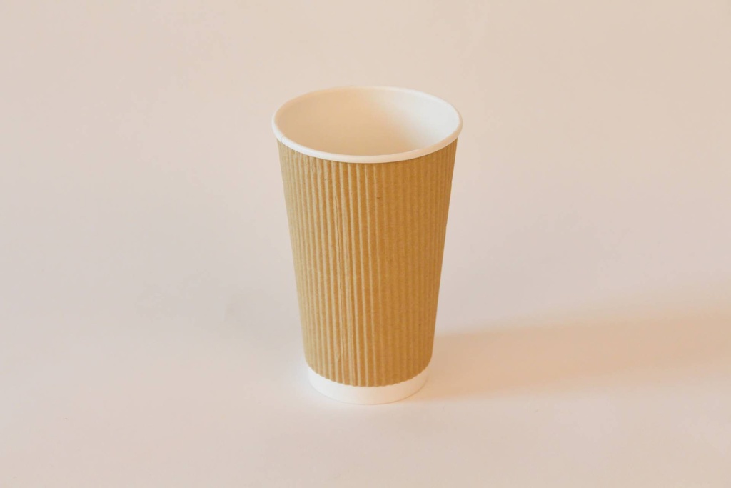 Kaffeebecher Ø90mm/400ml, geriffelt ohne Deckel / braun / 1000 Stk.