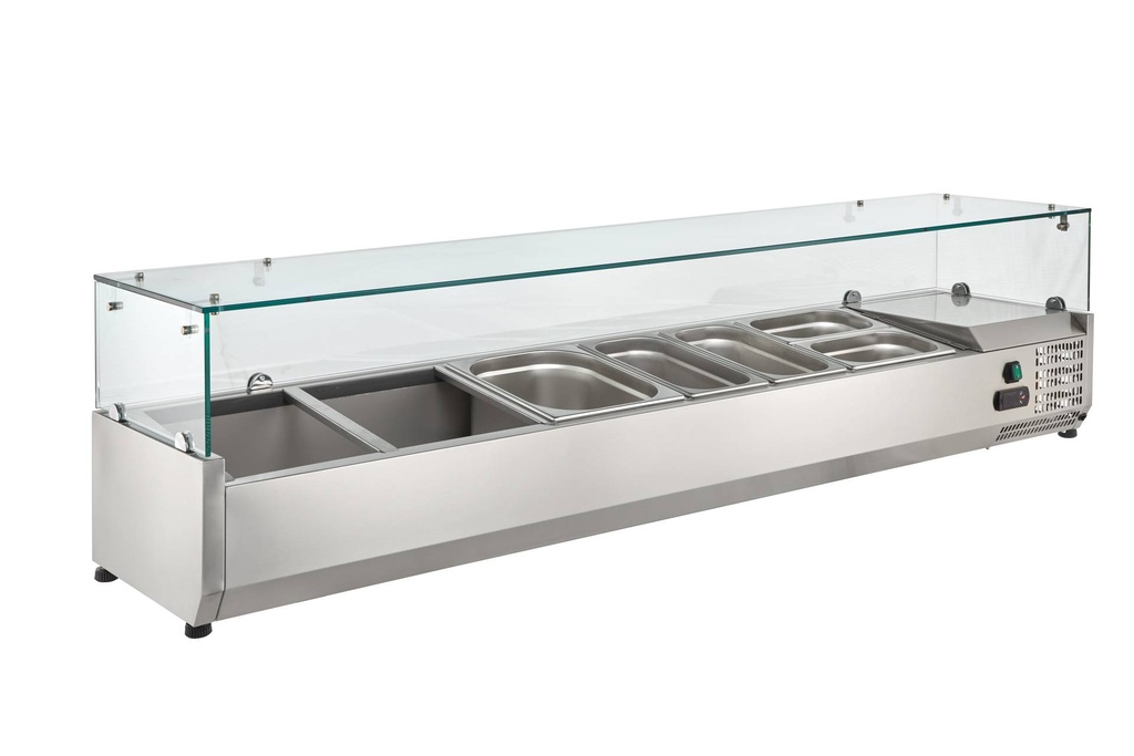 Kühlaufsatz ECO 5x GN 1/3 + 1x GN 1/2 mit Glasaufsatz