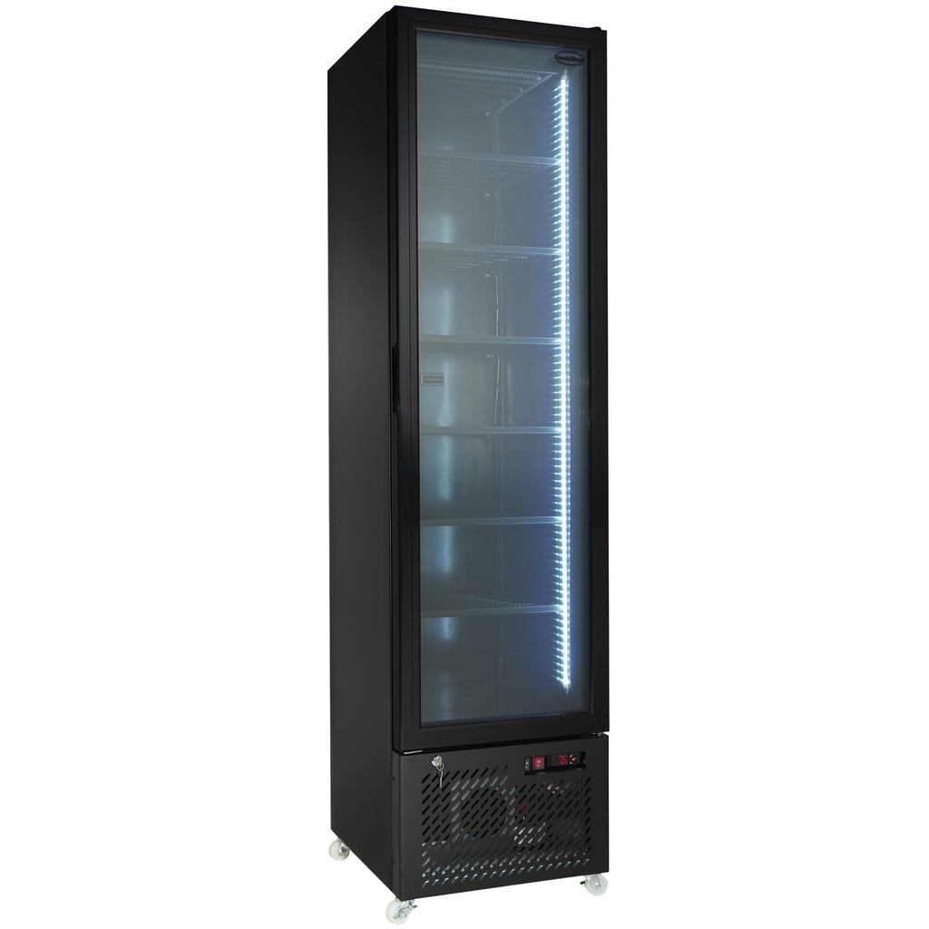 Tiefkühlschrank 1 Glastür, 490 x 560 x 1915 mm, schwarz
