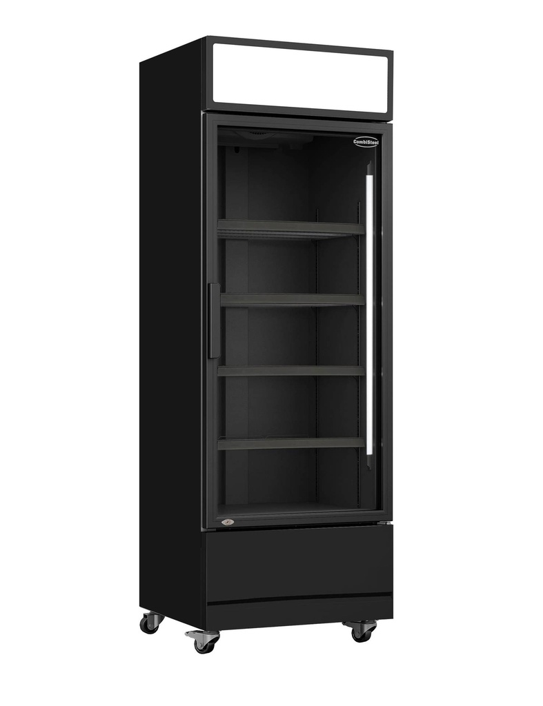 Kühlschrank Glastür, 610 x 610 x 1973 mm, 360 L, schwarz