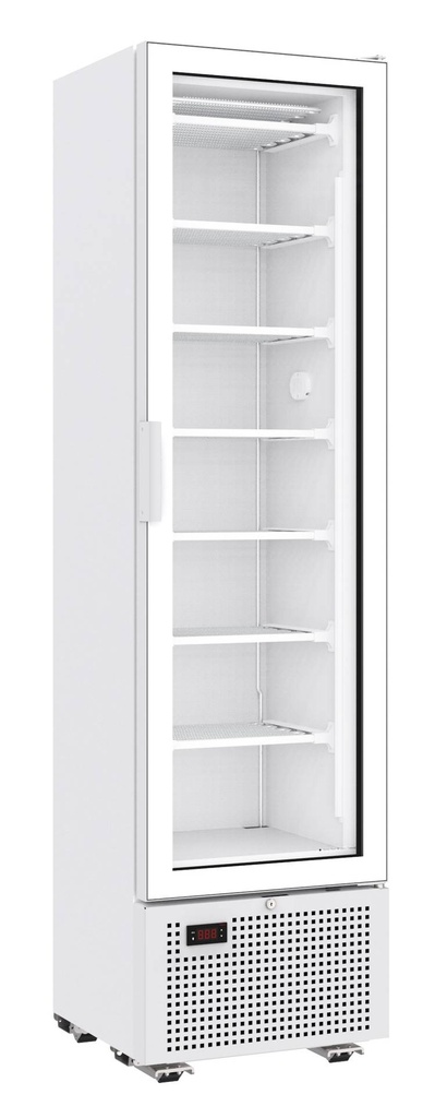 Tiefkühlschrank 1 Glastür, 221 L, 494 x 521 x 1915 mm, weiß