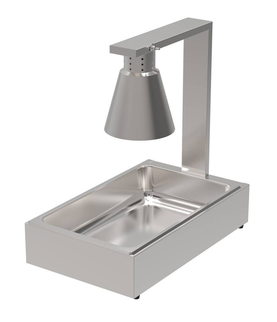 Wärmelampe 1 Lampe aus Edelstahl, 343 x 559 x 569 mm