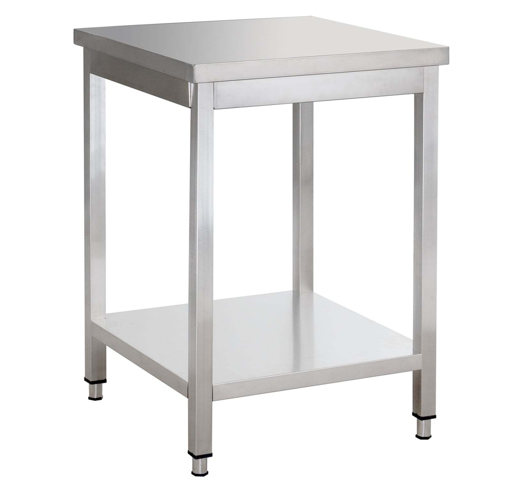 Edelstahl Arbeitstisch Basic 6x7 mit Grundboden, zur Selbstmontage