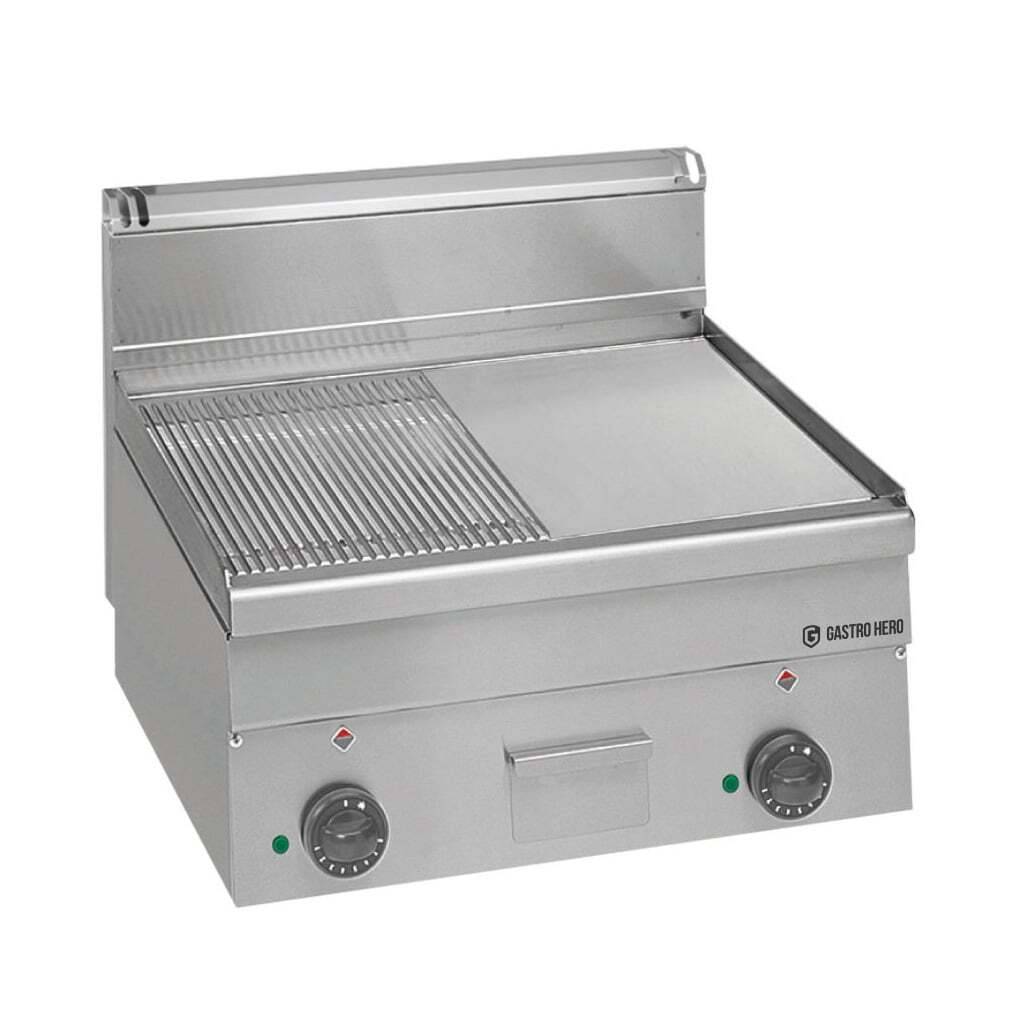 Elektro-Grillplatte Serie 600 - 60/60 - 1/2 glatt, 1/2 gerillt Tischgerät - 7,5 kW